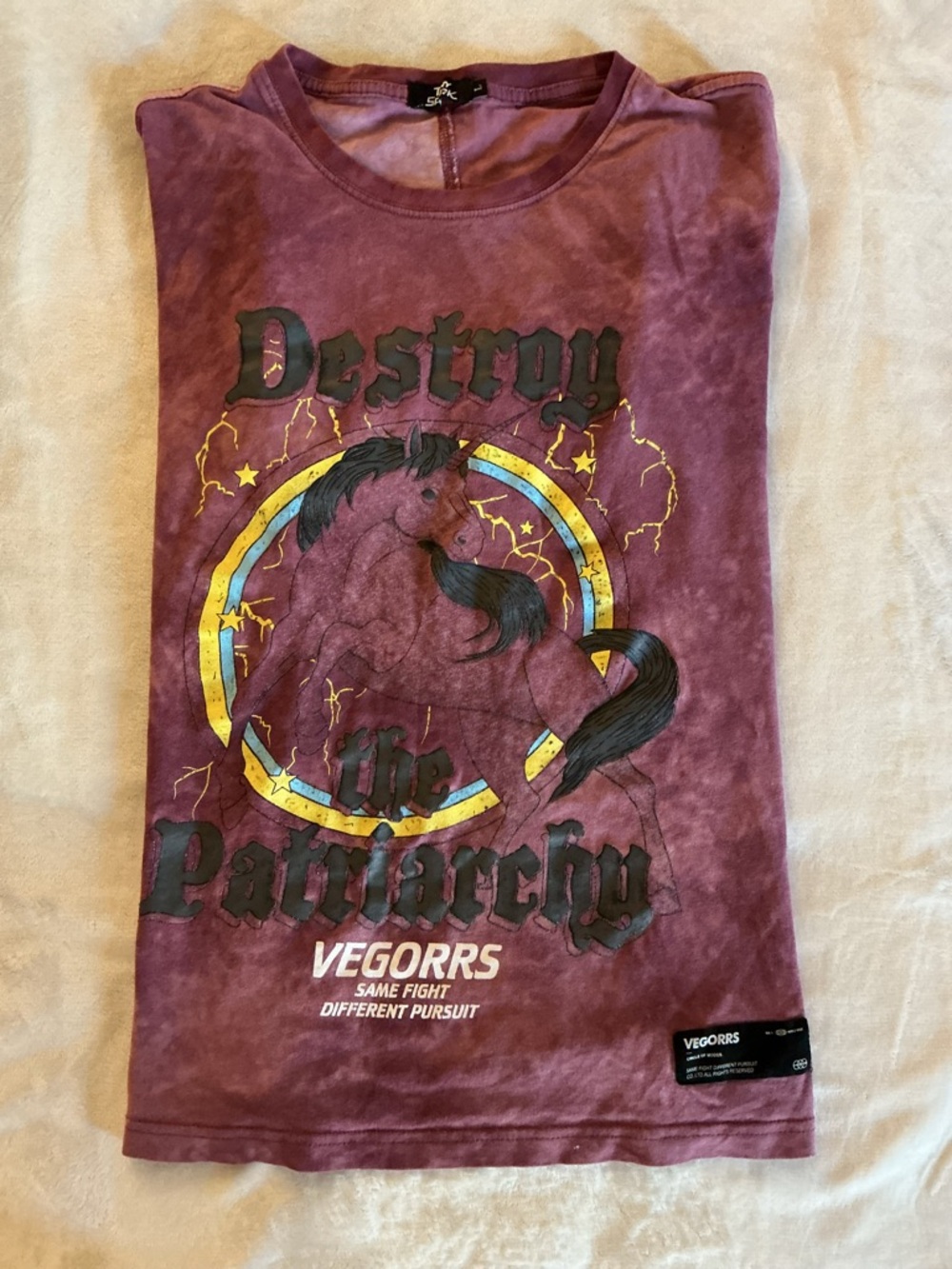 Vegorrs Burgundy Graphic Tee "Destroy the Patriarchy"